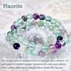 image:imageBivei 8mm Beaded Bracelets for Women Handmade Semi Precious Natural Stone Stretch Elastic Jewelry Yoga Protection GiftsFluorite  Clarity