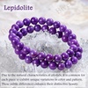 image:imageBivei 8mm Beaded Bracelets for Women Handmade Semi Precious Natural Stone Stretch Elastic Jewelry Yoga Protection GiftsLepidolite  Calm  Balance