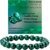 image:imageBivei 8mm Beaded Bracelets for Women Handmade Semi Precious Natural Stone Stretch Elastic Jewelry Yoga Protection GiftsMalachite  Transformation