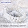 image:imageBivei 8mm Beaded Bracelets for Women Handmade Semi Precious Natural Stone Stretch Elastic Jewelry Yoga Protection GiftsMoonstone  Intuition