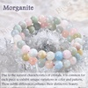 image:imageBivei 8mm Beaded Bracelets for Women Handmade Semi Precious Natural Stone Stretch Elastic Jewelry Yoga Protection GiftsMorganite  Compassion