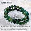 image:imageBivei 8mm Beaded Bracelets for Women Handmade Semi Precious Natural Stone Stretch Elastic Jewelry Yoga Protection GiftsMoss Agate  Growth