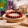 image:imageBivei 8mm Beaded Bracelets for Women Handmade Semi Precious Natural Stone Stretch Elastic Jewelry Yoga Protection GiftsRed JasperStrong Base