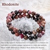 image:imageBivei 8mm Beaded Bracelets for Women Handmade Semi Precious Natural Stone Stretch Elastic Jewelry Yoga Protection GiftsRhodonite  Compassion