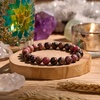 image:imageBivei 8mm Beaded Bracelets for Women Handmade Semi Precious Natural Stone Stretch Elastic Jewelry Yoga Protection GiftsRhodonite  Compassion