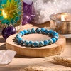 image:imageBivei 8mm Beaded Bracelets for Women Handmade Semi Precious Natural Stone Stretch Elastic Jewelry Yoga Protection GiftsSea Sediment Jasper  Serenity