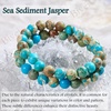 image:imageBivei 8mm Beaded Bracelets for Women Handmade Semi Precious Natural Stone Stretch Elastic Jewelry Yoga Protection GiftsSea Sediment Jasper  Serenity
