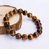 image:imageBivei AA Quality Mens Womens 10MM Natural Tiger Eye Stone Gemstone Bead Mala Meditation Healing Power Elastic Stretch BraceletYellow Tiger Eye