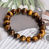 image:imageBivei AA Quality Mens Womens 10MM Natural Tiger Eye Stone Gemstone Bead Mala Meditation Healing Power Elastic Stretch BraceletYellow Tiger Eye