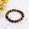 image:imageBivei AA Quality Mens Womens 10MM Natural Tiger Eye Stone Gemstone Bead Mala Meditation Healing Power Elastic Stretch BraceletYellow Tiger Eye