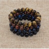 image:imageBivei AA Quality Mens Womens 10MM Natural Tiger Eye Stone Gemstone Bead Meditation Healing Power Elastic Stretch BraceletTiger Eye 4pcSet