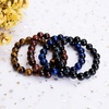 image:imageBivei AA Quality Mens Womens 10MM Natural Tiger Eye Stone Gemstone Bead Meditation Healing Power Elastic Stretch BraceletTiger Eye 4pcSet