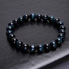 image:imageBivei AA Quality Mens Womens 8MM Natural Tiger Eye Stone Gemstone Bead Mala Meditation Healing Power Elastic Stretch BraceletDark Blue Tiger Eye