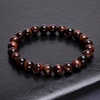 image:imageBivei AA Quality Mens Womens 8MM Natural Tiger Eye Stone Gemstone Bead Mala Meditation Healing Power Elastic Stretch BraceletRed Tiger Eye