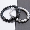 image:imageBivei AntiAnxiety Relief Gemstone Bead Bracelet SkullLeopard Head Charm Lava Rock Stone Essential Oil BraceletsBlack SkullWhite Leopard