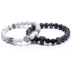 image:imageBivei AntiAnxiety Relief Gemstone Bead Bracelet SkullLeopard Head Charm Lava Rock Stone Essential Oil BraceletsBlack SkullWhite Leopard