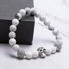 image:imageBivei AntiAnxiety Relief Gemstone Bead Bracelet SkullLeopard Head Charm Lava Rock Stone Essential Oil BraceletsWhite Skull Head
