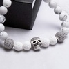 image:imageBivei AntiAnxiety Relief Gemstone Bead Bracelet SkullLeopard Head Charm Lava Rock Stone Essential Oil BraceletsWhite Skull Head