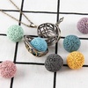 image:imageBivei Aromatherapy Essential Oil Lava Stone Diffuser Necklace Pendant Bronze Vintage Locket Necklace with 7 Lava BeadsOval