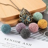 image:imageBivei Aromatherapy Essential Oil Lava Stone Diffuser Necklace Pendant Bronze Vintage Locket Necklace with 7 Lava BeadsOval