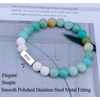image:imageBivei Essential Oil Diffuser Bracelet Women Lava Rock Stone Gemstone Bead Fitting Stress Relief BraceletAmazoniteAmazonite