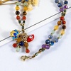 image:imageBivei Evil Eye Bracelets 4mm 7 Chakra Faceted Beads Bracelet  Bohemian Lotus Charm Bracelet with Evil Eye Handmade Natural Stones Healing Crystal Jewelry for Women
