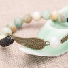 image:imageBivei Guardian Angels Wing Lava Rock Stone Essential Oil Diffuser Bracelet  Semi Precious Gemstone Beads Healing Crystal Bracelet GiftAmazonite