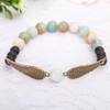 image:imageBivei Guardian Angels Wing Lava Rock Stone Essential Oil Diffuser Bracelet  Semi Precious Gemstone Beads Healing Crystal Bracelet GiftAmazonite