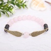 image:imageBivei Guardian Angels Wing Lava Rock Stone Essential Oil Diffuser Bracelet  Semi Precious Gemstone Beads Healing Crystal Bracelet GiftRose Quartz