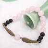 image:imageBivei Guardian Angels Wing Lava Rock Stone Essential Oil Diffuser Bracelet  Semi Precious Gemstone Beads Healing Crystal Bracelet GiftRose Quartz