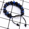 image:imageBivei Lava Stone Bead BraceletAdjustable Hand Woven Braided Double LayerSemi Precious Gemstone Essential Oil Diffuser BraceletLavaLapis LazuliLavaLapis Lazuli