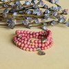 image:imageBivei Mala Beads Bracelet Natural Gemstone Prayer Mala Beads Lutos Charm 108 Mala Beads Meditation NecklaceRhodonite