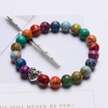 image:imageBivei MultiColor Sea Sediment Jasper Natural Gemstone Beaded Lucky Charm Bracelet Bangle for Women Ocean Jewelry