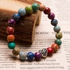 image:imageBivei MultiColor Sea Sediment Jasper Natural Gemstone Beaded Lucky Charm Bracelet Bangle for Women Ocean Jewelry