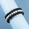 image:imageBivei Natural Beaded Bracelet 3pcs Set Semi Precious Gemstone Stretch Healing Crystals Meditation Protection Round Beads Handmade JewelryBlack Tiger Eye  Lapis Lazuli