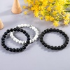 image:imageBivei Natural Beaded Bracelet 3pcs Set Semi Precious Gemstone Stretch Healing Crystals Meditation Protection Round Beads Handmade JewelryBlack Tiger Eye  Lapis Lazuli