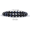 image:imageBivei Natural Beaded Bracelet 3pcs Set Semi Precious Gemstone Stretch Healing Crystals Meditation Protection Round Beads Handmade JewelryBlack Tiger Eye  Lapis Lazuli