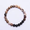 image:imageBivei Natural Beaded Bracelet 3pcs Set Semi Precious Gemstone Stretch Healing Crystals Meditation Protection Round Beads Handmade JewelrySandy Snowflake Set Bracelets