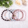 image:imageBivei Natural Gem Semi Precious Reiki Healing Crystals Handmade 8mm Round Beads Stretch Bracelet8mmDyed Aquamarine with Spacer Beads