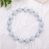 image:imageBivei Natural Gem Semi Precious Reiki Healing Crystals Handmade 8mm Round Beads Stretch Bracelet8mmDyed Aquamarine with Spacer Beads