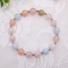 image:imageBivei Natural Gem Semi Precious Reiki Healing Crystals Handmade 8mm Round Beads Stretch Bracelet8mmMorganite Beryl Aquamarine wSpacer Beads