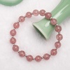 image:imageBivei Natural Gem Semi Precious Reiki Healing Crystals Handmade 8mm Round Beads Stretch Bracelet8mmStrawberry Quartz with Spacer Beads