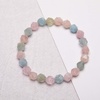 image:imageBivei Natural Gem Semi Precious Reiki Healing Crystals Handmade 8mm Round Beads Stretch BraceletAA Grade Facted Morganite Beryl