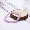 image:imageBivei Natural Gem Semi Precious Reiki Healing Crystals Handmade 8mm Round Beads Stretch BraceletAAAAA Grade Kunzite