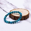 image:imageBivei Natural Gem Semi Precious Reiki Healing Crystals Handmade 8mm Round Beads Stretch BraceletBlue Apatite