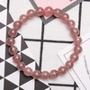 image:imageBivei Natural Gem Semi Precious Reiki Healing Crystals Handmade 8mm Round Beads Stretch BraceletPink Strawberry Quartz
