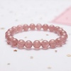 image:imageBivei Natural Gem Semi Precious Reiki Healing Crystals Handmade 8mm Round Beads Stretch BraceletPink Strawberry Quartz
