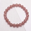 image:imageBivei Natural Gem Semi Precious Reiki Healing Crystals Handmade 8mm Round Beads Stretch BraceletPink Strawberry Quartz