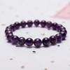 image:imageBivei Natural Gem Semi Precious Reiki Healing Crystals Handmade 8mm Round Beads Stretch BraceletPurple Amethyst