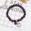 image:imageBivei Natural Gemstone Beads Semi Precious Stone Love Heart Charm Chakra Bracelet for Women GirlsAmethyst
